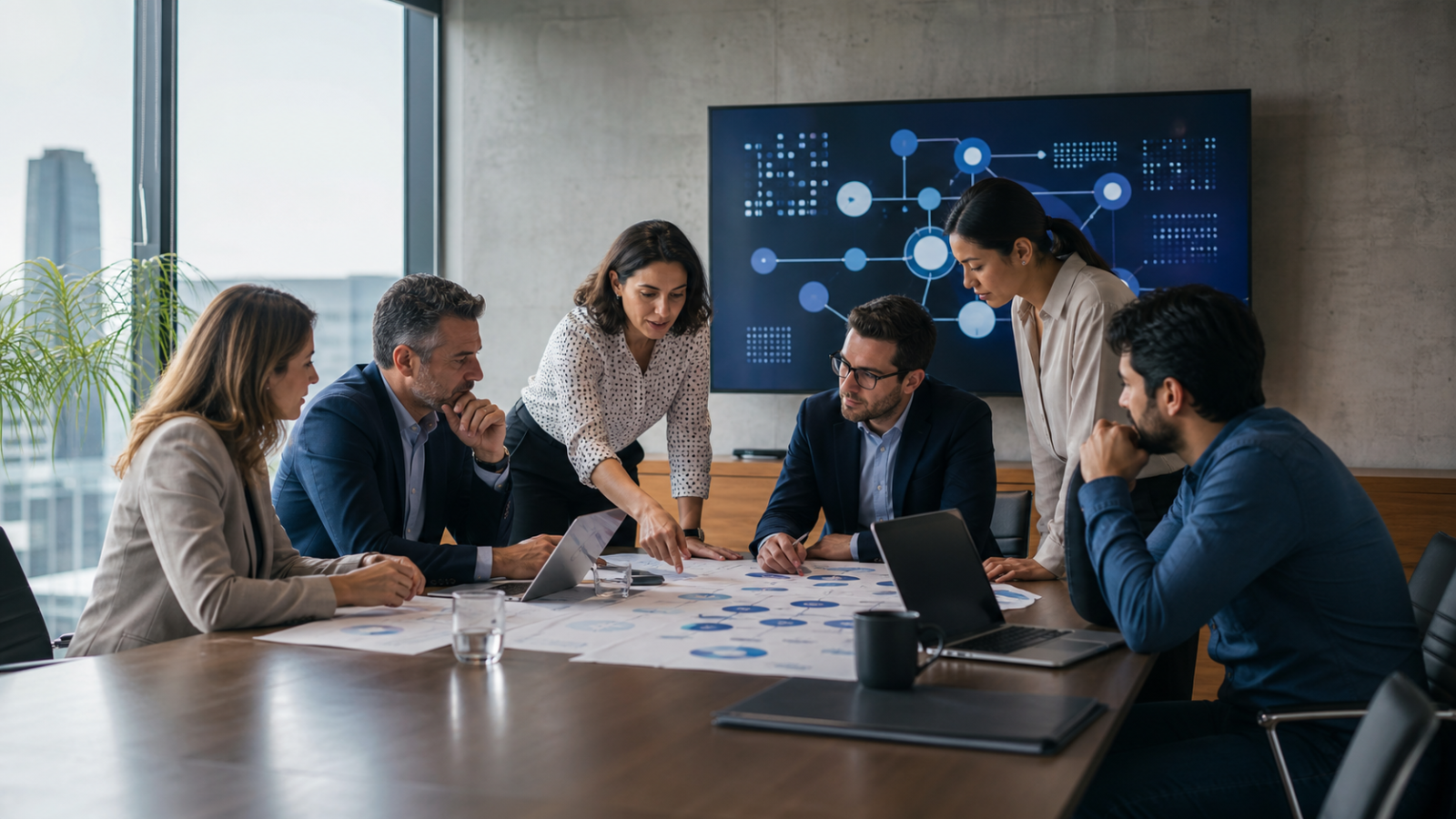 Equipo directivo español rediseñando procesos empresariales con inteligencia artificial