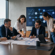 Equipo directivo español rediseñando procesos empresariales con inteligencia artificial