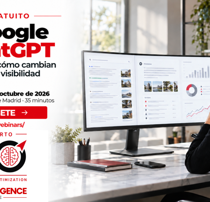 Webinar GEO De Google a ChatGPT, 2 de octubre de 2026 a las 12:00 de Madrid. Logos originales GEO y THE INTELLIGENCE INSTITUTE al mismo ancho.